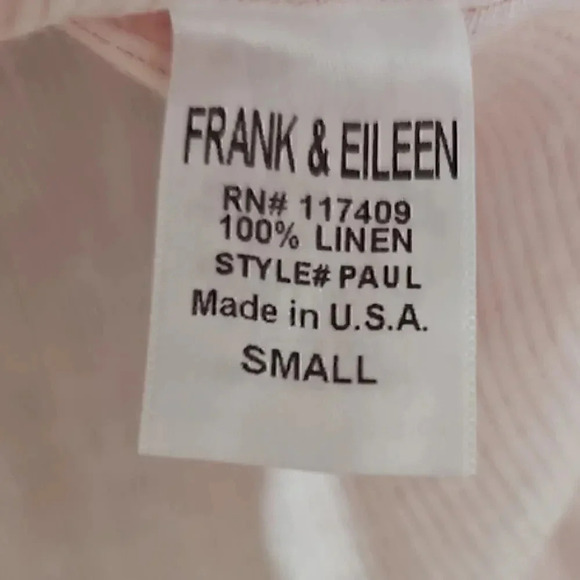 Frank & Eileen Paul Linen Button-Up Shirt Red Stripe Size S Unisex - Picture 5 of 7